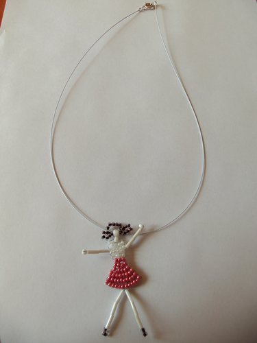 Collier fillette blanc et rose