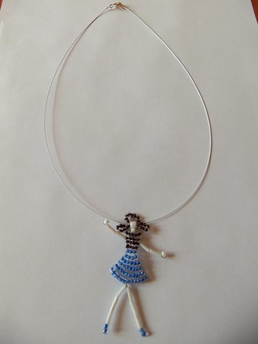 Collier fillette noir et bleu