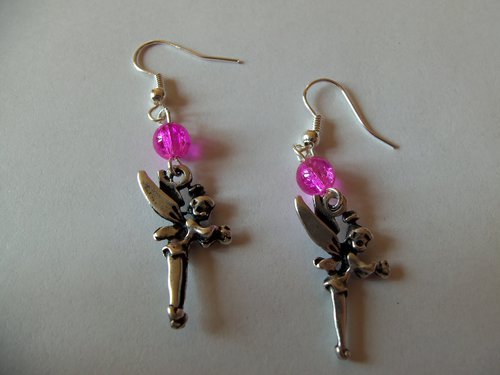 Boucles d'oreilles fees roses