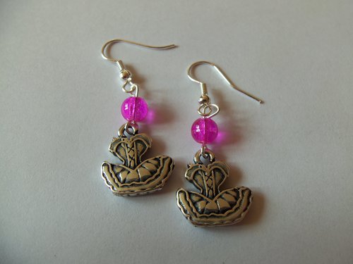 Boucles d'oreilles tutu rose