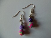 Boucles d'oreilles pink and purple star