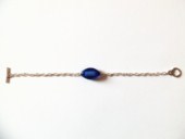Bracelet chaîne ovale bleu marine