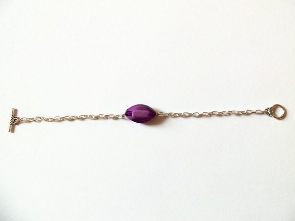 Bracelet chaîne ovale violet