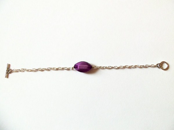Bracelet cha&icirc;ne ovale violet