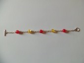 Bracelet chaîne rouge et jaune