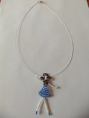 Collier fillette noir et bleu