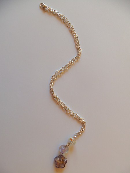 Collier pendentif fleurs rose