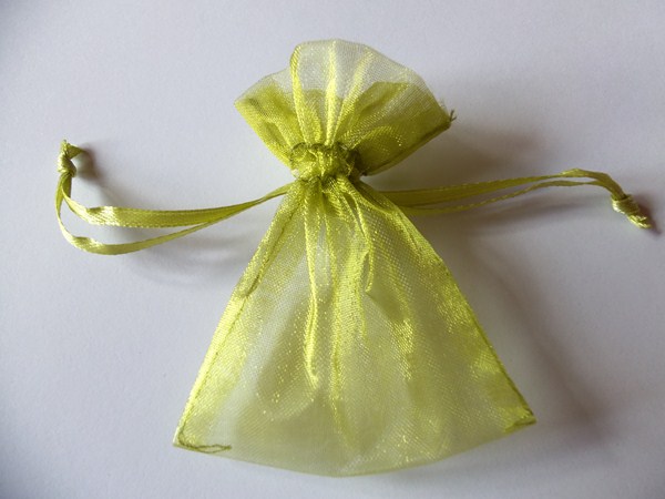 Pochette cadeau organza vert